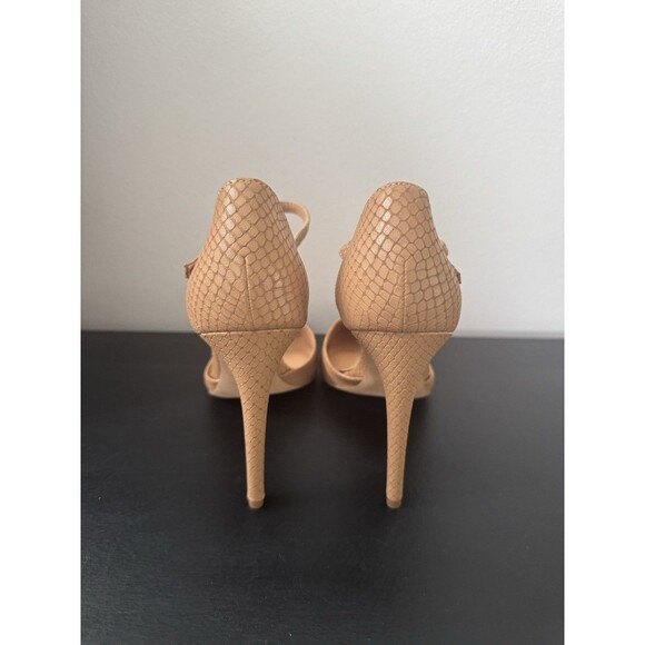 Halston Heritage Women’s Cream Tan Snake Print Stilleto Heels Size 8.5 - Picture 4 of 8
